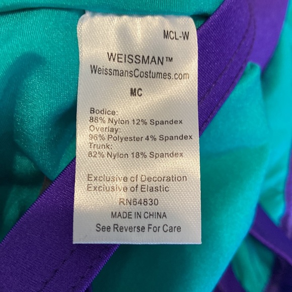 4 piece Weismann MC dance outfit💕little mermaid vibes💕 🧜🏼‍♀️ 💕 teal& purple - Picture 9 of 14